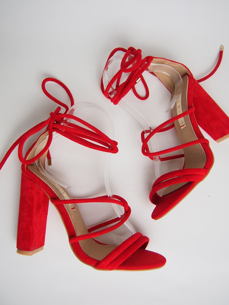 Laela red suede heels - Fushia Belle
