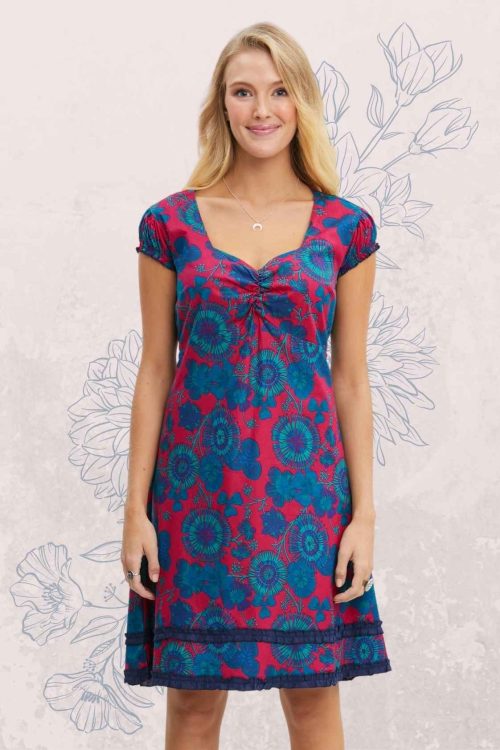 Gabriella Cotton Dress - Rasaleela - Lily Print - Sold here at Fushia Belle Boutique