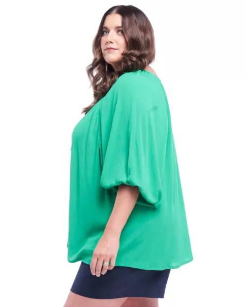 Zolten Blouse - Betty Basics - Green - Side View - Sold here at Fushia Belle Boutique