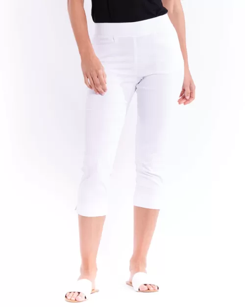 Crop Bengaline Pant - Betty Basics - White - Front View - Sold here at Fushia Belle Boutique