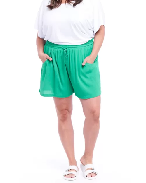 Moroccan Shorts - Betty Basics - Green - Front View - Sold here at Fushia Belle Boutique
