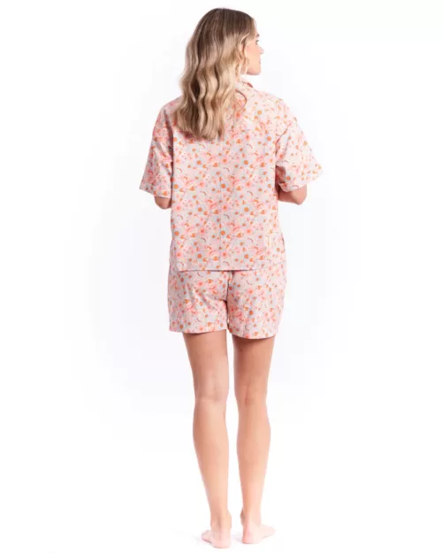 Bonsoir Sleep Pajamas Set - Betty Basics - Pink Vintage Floral - Back View - Sold here at Fushia Belle Boutique