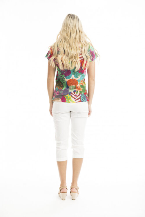 Orientique - V neck T-Shirt (Fun Print), Back.